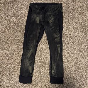 lululemon athletica Black and Green Leggings